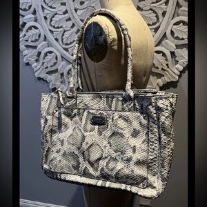 Vintage Nine West Bag Tote Bag Snake Skin Style Excellent Condition